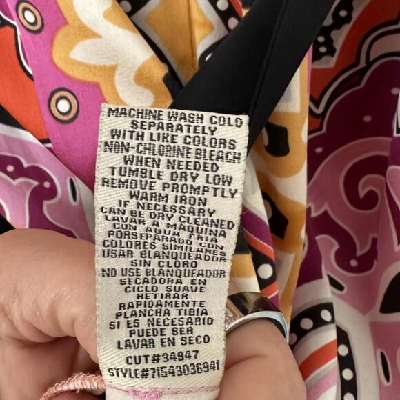 Vintage Nordstrom ECI New York Silk Paisley Dress Size 6 - Picture 5 of 5